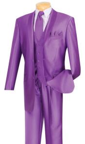 Purple Three Piece Satin Suit