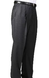  55% Dacron Man Made Fiber Dark Charcoal Masculine color SomersetDouble- Pleated creased Slaks / Dress Pants Trouser 