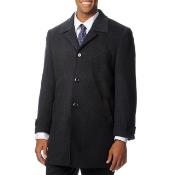  'Ram' Dark Charcoal Masculine color men's Car Coat Cashmere Blend Top Coat 