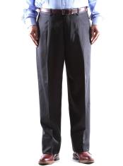  Dark Charcoal Gabardine Fabric 100% Wool Dress Pants Pleated Pants 