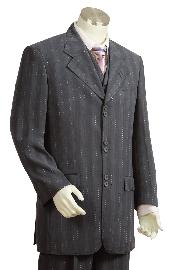  Fashion 3 ~ Three Piece Vested Dark Charcoal Masculine color Zoot Suit 