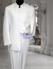  Cream Suit men's Off White - Cream - Ivory Mandarin Wedding Suits For Men For Sale