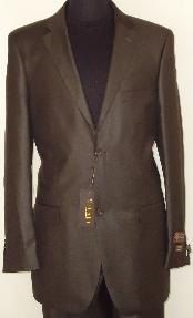  Designer 2-Button Shiny Dark Coco Chocolate brown Sharkskin Suit 