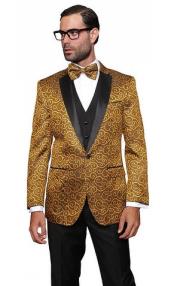 Black And Gold Mens Suit