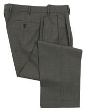  100% Double-Reverse Pleated Lined To The Knee Dress Pants Slacks Gray 