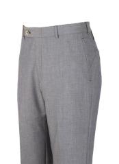 Gray Super 110'S Wool Dress Pants Unhemmed Unfinished Bottom
