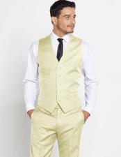  100% Super Fine Italian Merino Regular Fit Matching Dress Pants Set Ivory 3 Piece Suits