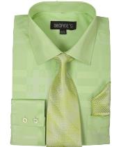  Men's Shadow Striped Tie with Hanky 60% Cotton 40% Polyester Lime Dress Cheap Fashion Clearance Shirt Sale Online For Men
