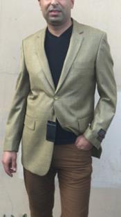  Mustard ~ Khaki ~ Goldish Weave With Tint of Blue Pindot pattern Jacket Best Cheap Blazer Suit Jacket For Affordable Cheap Priced Unique Fancy For Men Available Big Sizes on sale Men Affordable Sport Coats Sale