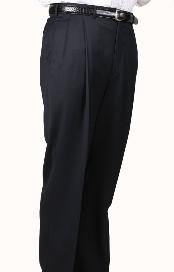  Navy SomersetDouble- Pleated creased Slaks / Dress Pants Trouser 