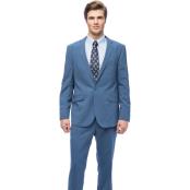  Men's West End 1-button Inexpensive ~ Cheap ~ Discounted Clearance Sale Prom Blue Extra Slim Fit Suit