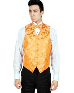 Orange Paisley Wedding Vest