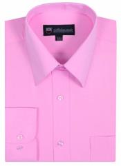  Plain Basic Solid Plain Color Traditional Dress Cheap Fashion Clearance Groomsmen Shirts Sale Online For Men Pink 