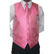  Big and Tall  Large Man ~ Plus Size Suits Pink Four-Piece, Five-button Suit or Tux - men's Vest for men