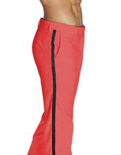  Flat Front With Satin Band Perfect for Prom Classic Fit Red Tuxedo Pant