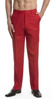  Dress Pants Cheap Priced Fitted Tapered cut Trousers Flat Front Slacks red pastel color 
