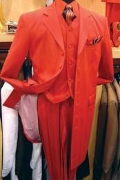  Hot Red Prom pastel color 3 Piece Fashion Zoot Suit + Shirt + Tie + Vest Package Combo ~ Combination $165