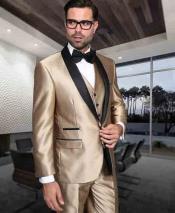 Gold And Black Vested Suit