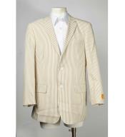 Taupe Summer Seersucker suit Pattern Two Button Notch Collared Sportcoat Jacket Best Cheap Blazer For Affordable Cheap Priced Unique Fancy For Men Available Big Sizes on sale Men Affordable Sport Coats Sale