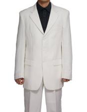   3 Button White Two Piece Big and Tall  Large Man ~ Plus Size Suits
