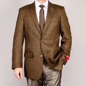 Style#-B6362 Men's Brown 2-Button Wool Sport Coat - High End Suits - High Quality Blazer