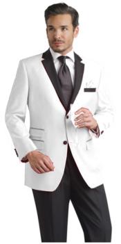  White Two buttons Notch Party Boy Wedding Toddler Suit For Groom Weddings & Prom ~ Wedding Groomsmen Tuxedo 2020 & Dinner Jacket Sportcoat Jacket W/ Dark black Collared Blazer ~ Suit Jacket