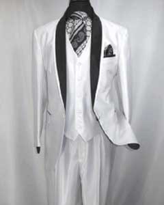  Two Toned Prom ~ Wedding Groomsmen Tuxedo coats and Vest Suit Dark color black All White