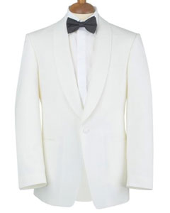  $500 Reg price Gorgio White or Ivory tux coats with Shawl Collared Single Buttons on Reduced Price online deal