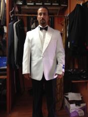  Dress Cheap Formal Pure White Single Buttons Peak Collared Tuxedo Dinner Jacket / Sportcoat Blazer ~ Suit Jacket