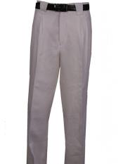  Classic Fit Pleated Front Pleated creased Pant With Lining White men's Wide Leg Trousers