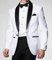  Downtown Pearl White and Dark color black tux coats - All White Suit