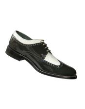  Wingtip ~ Spectator - men's Grey Dress Shoes - Gray Dress Shoe men's Cushion Insole Grey~White Prom Shoe