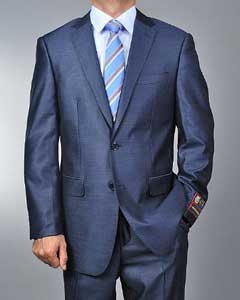  Metallic Shiny Blue 2-button Cheap Priced Fitted Tapered cut Suit 