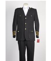  men's Safari Military Style Black 2 Button Online Indian Wedding Outfits ~ Mandarin ~ Nehru Collar Jacket Collarless Style Suit 