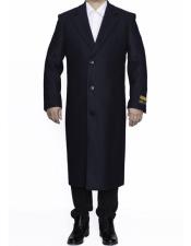  Big and Tall Large Man ~ Plus Size Coat Overcoat Three Button Long men's Dress Topcoat - Winter coat 4XL 5XL 6XL Navy Blue