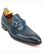  Fashionable Navy Leather Ombre Slip On Carrucci Shoes - Teal Dress Shoe - Antique blue Shoe
