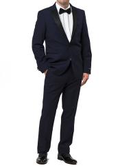  Two Piece Prom ~ Wedding Groomsmen Tuxedo 2020 Midnight blue Navy Two Toned Regular Fit Suit Best Inexpensive ~ Cheap ~ Discounted Blazer Suit Jacket For Men Affordable Sport Coats Sale