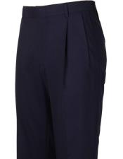  Classic Fit Navy Pleated