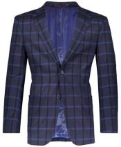   Navy Slim Fit Plaid ~ Windowpane ~ Checker Best Cheap Blazer For Affordable Cheap Priced Unique Fancy For Men Available Big Sizes on sale Men Affordable Sport Coats Sale