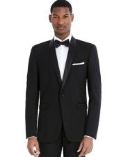   1 Button Shawl Lapel Black Best Slim Fit Suit 