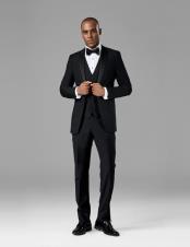  1 Button Black Best Slim Fit Suit 