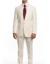  Men’s One Button IvoryUltra Inexpensive ~ Cheap ~ Discounted Clearance Sale Prom Extra Slim Fit Suit