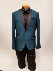  Teal 1 Button Shawl Lapel Wedding Tuxedo Best Cheap Blazer For Affordable Cheap Priced Unique Fancy For Men Available Big Sizes on sale Men Affordable Sport Coats Sale