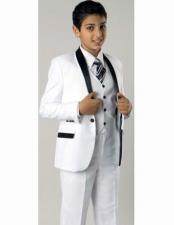  White/Black 3 Piece Closure Shawl Lapel 1 Button Fashion Two Tone Design Wedding kids suits available in little boys 3 three piece suit For Groom For Sale