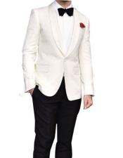  Shawl Lapel 1 Button  White Prom ~ Wedding Groomsmen Tuxedo 