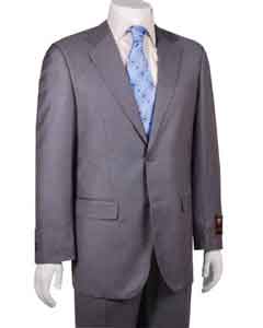  Basic Solid Plain Grey 2-button Cheap Priced Fitted Tapered cut Suit 