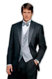 Big and Tall  Large Man ~ Plus Size Suits Black 120's Wool Super Prom ~ Wedding Groomsmen Tuxedo
