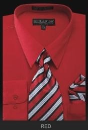 Affordable Clearance Cheap Mens Dress Shirt Sale Online Trendy - PREMIUM TIE - Red Men's Dress Shirt