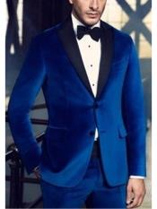  2 Button  Royal Blue Wedding Prom ~ Wedding Groomsmen Tuxedo Suit