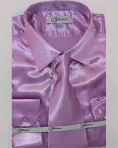 Affordable Clearance Cheap Mens Dress Shirt Sale Online Trendy - FerSH1 Men's Shiny Luxurious Shirt Lavender